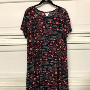 Lularoe Black and pink Carly dress